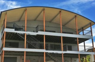 Curved Roof - Multi-storey covered decking