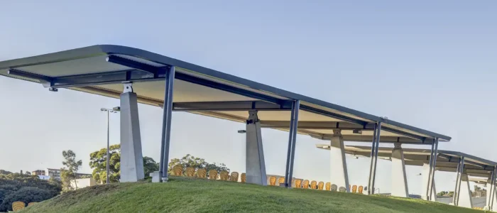 ARCPANEL insulated roof panels at UNSW Village Green Moya Dodd Grandstand