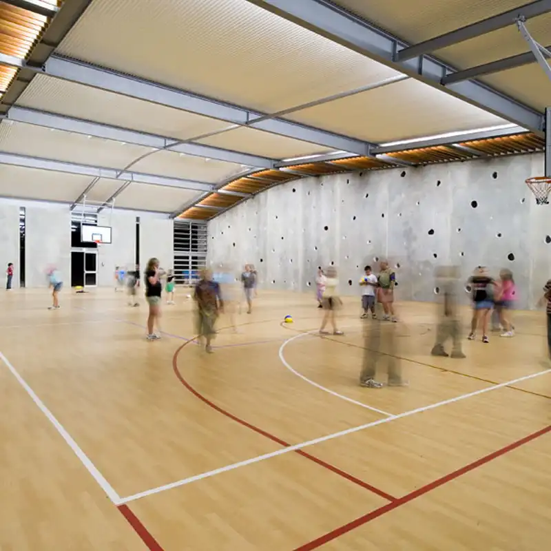 ARCPANEL insulated roof panels installed over a community indoor sports hall