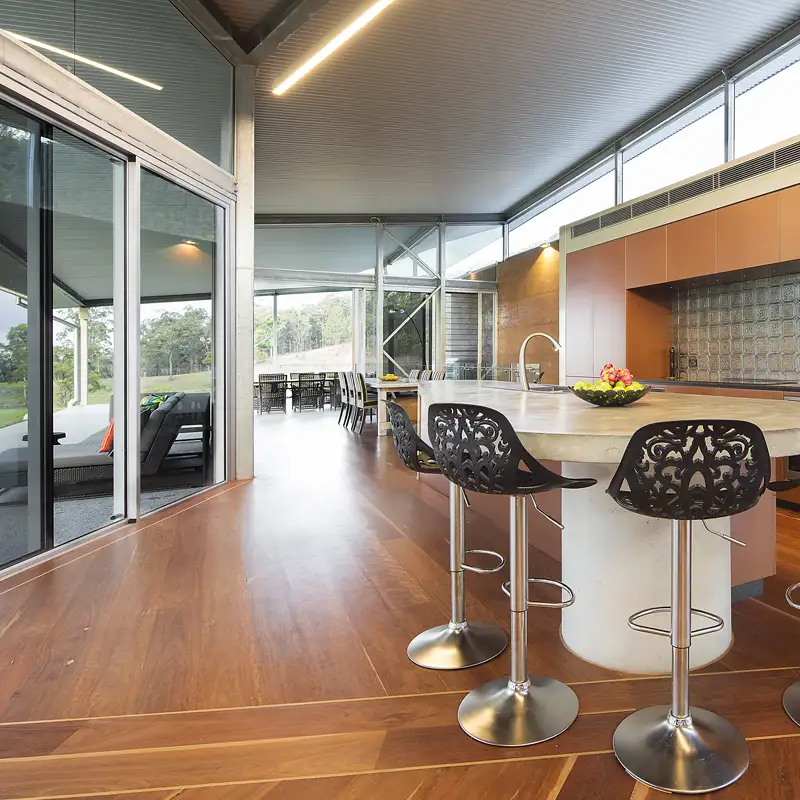ARCPANEL residential roof system with finished interior ceiling