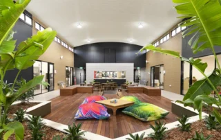 Curved DeltaCorroCorro-EPS-FR insulated roof with pre-finished interior ceiling
