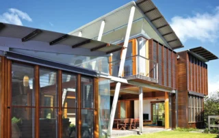 Fire rated insulated roofing on a contemporary architectural home