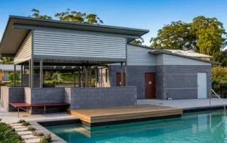 DeltaMax corrosion resistant insulated roofing over a poolside structure